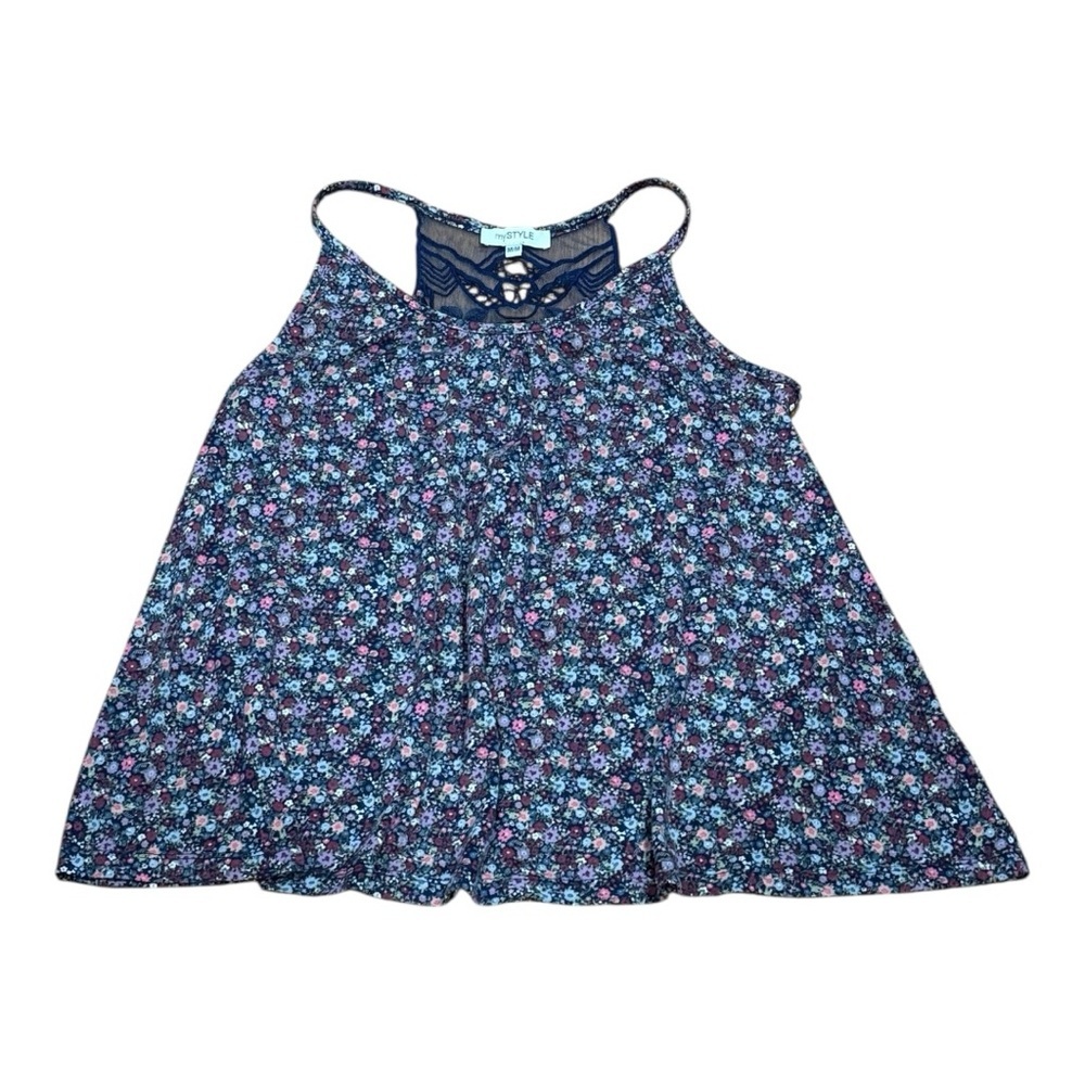 My Style Floral Lace-Back Tank Top Size M